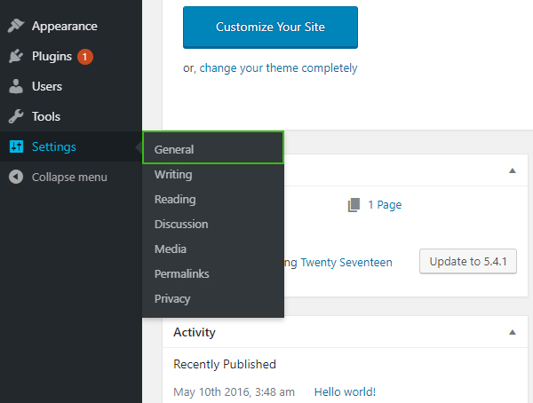 Přechod na záložku nastavení