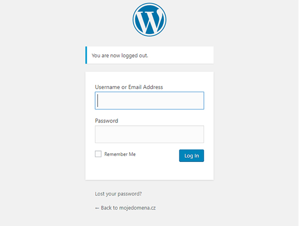 Přihlášení do administace wordpressu